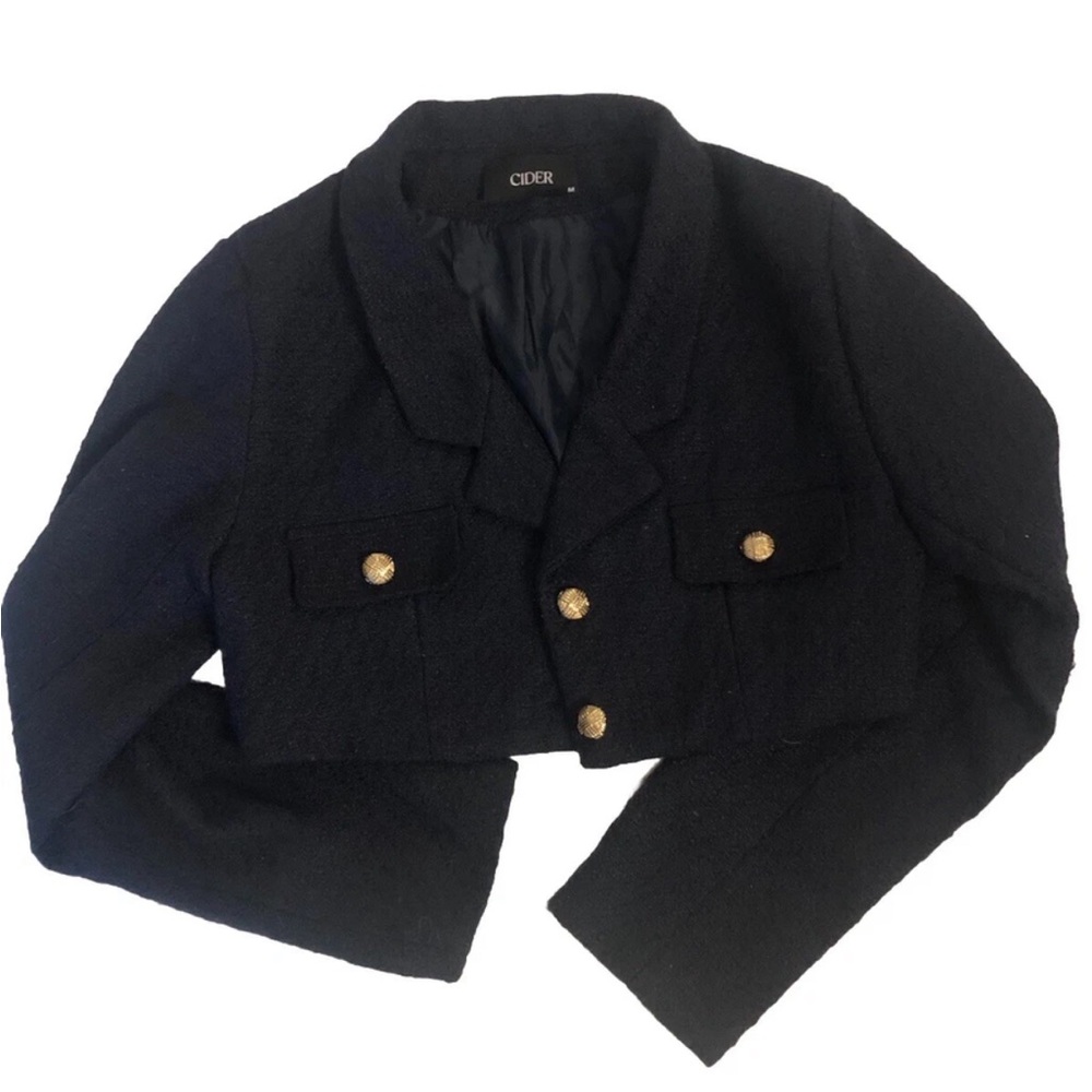 Cider Black and Gold Blazer Jacket
